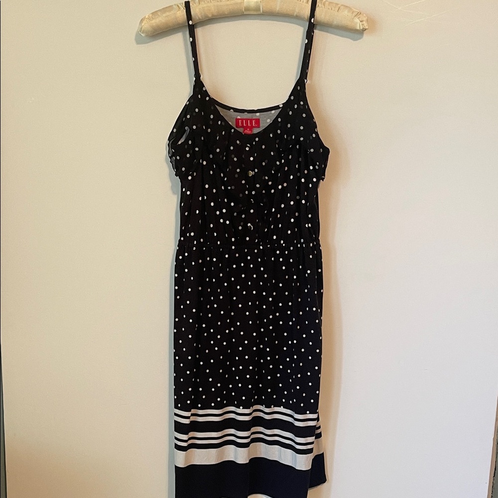NWOT ELLE Black and White Polka Dot Dress